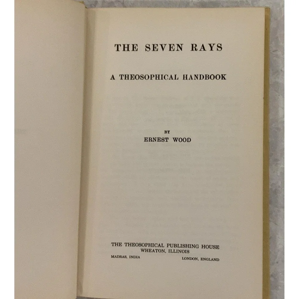 The Seven Rays Ernest Wood 1970s A Theosophical Handbook Antique
